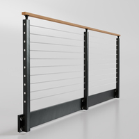 EKOO METAL Modernes Design Edelstahl-Pfosten Handlauf Geländer Drahtseil-Geländer