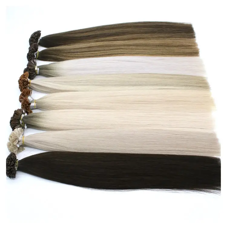 Capelli russi lisci I/U/V punta capelli pre-legati cuticola grezza allineata capelli umani estensione V punta capelli