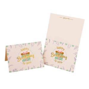 Tarjeta de feliz <span class=keywords><strong>cumpleaños</strong></span>, tienda de flores, tienda de panadería, tarjeta de felicitación, felicitaciones, tarjetas de felicitación con logotipo de lámina de oro personalizado - Product Image 5