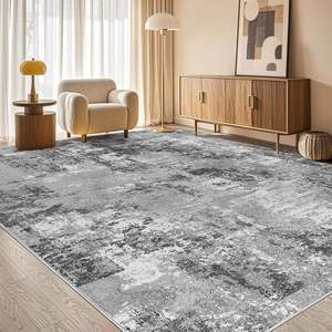 Tapis imprimé abstrait contemporain Temu en fibre de polyester, taille table basse, facile à nettoyer, décoration moderne pour salon - Product Image 4