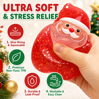 Ensemble de jouets sensoriels TPR Squishy sur le thème de Noël : Père Noël, Bonhomme de neige, Renne, Arbre