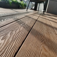 Plancher composite WPC gaufré ignifuge pour extérieur, revêtement de sol en bois-plastique antidérapant pour projets de jardin