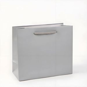 Sacs en papier d'emballage en gros d'usine, taille personnalisée, papier cartonné blanc 200 g/m², impression de logo noir - Product Image 2