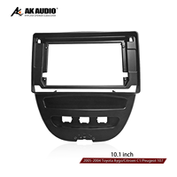 2005-2004 Toyota AygoCitroen C1Peugeot 107 10.1 inci Modifikasi Kontrol Pusat Mobil Kit Bingkai Plastik ABS+PC