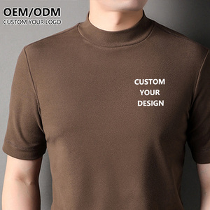 เสื้อยืดโอเวอร์ไซส์ผู้ชาย ดีไซน์หรูหรา ผ้าคอตตอนหนา คุณภาพสูง ผ้าฝ้าย 100% รับสกรีนโลโก้ คอเต่า ทรงใหญ่พิเศษ เสื้อพื้นฐาน - Product Image 1