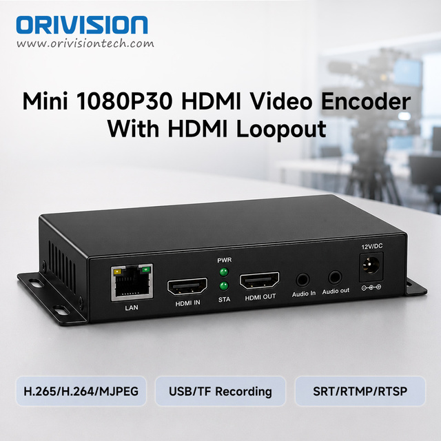 ORIVISION 1080P 30Hz HDMI to IP Encoder H.265 Low Latency SRT RTMP for Church Security Live Stream Device