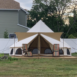 Tente cloche de luxe <span class=keywords><strong>en</strong></span> toile de coton avec cheminée, robuste, imperméable, 4 saisons, pour glamping hivernal, yurt, camping, mariage, fête - Product Image 6