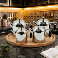 Théières arabes résistantes à la chaleur, théières de l'après-midi, ensemble cadeau de théière de luxe, théière en acier inoxydable, cafetière 800 ml/1 L/1,5 L/2 L