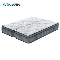 Matelas hybride souple de 11,4 pouces avec mousse nuage et système de ressorts ensachés, roulé dans une boîte, respirant, durable, pour usage hôtelier