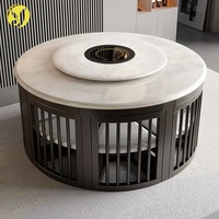 Table à manger ronde pliante en bois massif pour petit appartement pour usage domestique