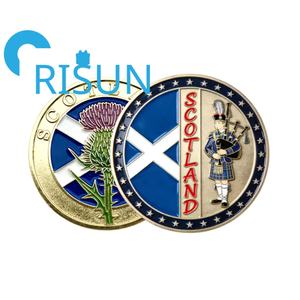 Pièce commémorative souvenir écossaise en métal personnalisée en gros avec carte sur le côté inversé, design écossais - Product Image 2