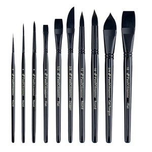 Lot <span class=keywords><strong>de</strong></span> 10 pinceaux pour <span class=keywords><strong>aquarelle</strong></span>, poils noirs purs et gris mélangés, manche en bois, emballage en boîte, modèle - Product Image 2
