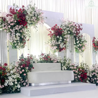 Meubles modernes populaires Canapé de fête de mariage en velours à dossier confortable blanc à vendre