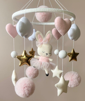 Ballerine lapin mobile bébé fille ballerine mobile pépinière décor fait à la main feutre berceau mobile ballerine bébé douche cadeau