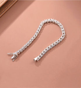 15-20cm 3.5mm 0.2ct Mix <b>Fashion</b> Jewelry 925 Silver Round Cut Vvs Moissanite <b>Tennis</b> <b>Bracelet</b> Gra Moissanite <b>Tennis</b> Chain - Product Image 5