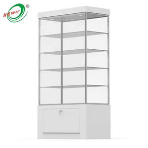 Trofeo HIKUYA vetrina di vetro con lo stoccaggio multistrato negozio al dettaglio espositore MDF vetro <span class=keywords><strong>Display</strong></span> <span class=keywords><strong>Rack</strong></span> Cabinet per supermercato - Product Image 2