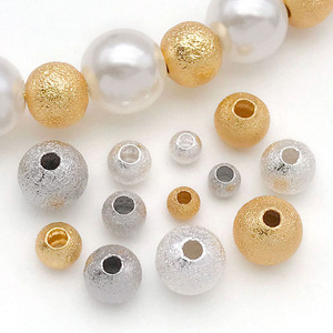 Frosted Round <b>Spacer</b> Beads Zinc Alloy Plated Silver Gold For Bracelet Making Jewelry DIY Accessories - Product Image 2
