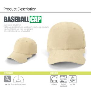 Gorras หมวกเบสบอลสำหรับกีฬากลางแจ้งหมวกขอบนิ่มแบบไม่สมบูรณ์ทำจากผ้าฝ้าย6แผง - Product Image 5