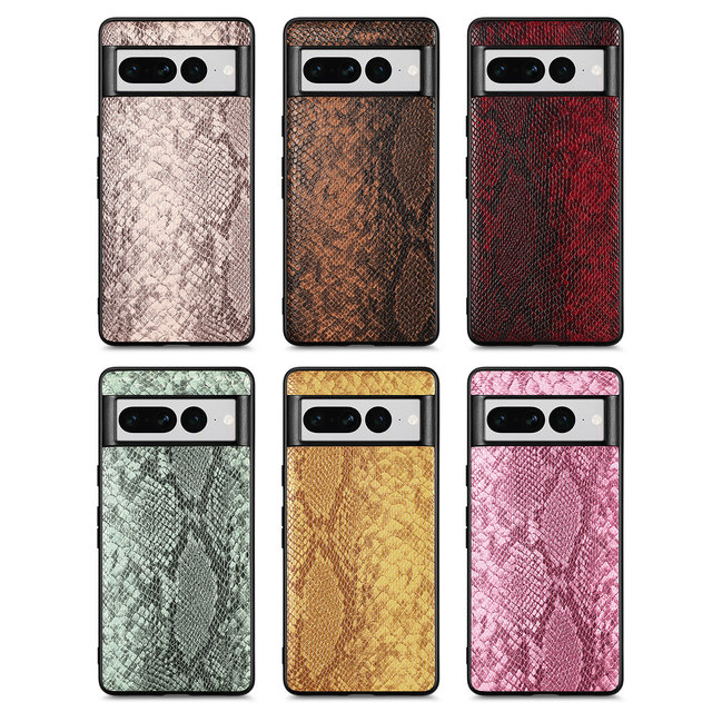 New Unique Luxury Python Snake Texture PU Leather Back Skin Feel Shockproof Phone Case Cover for Google Pixel 6 7 Pro 6A 7A