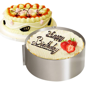 Moule à pâtisserie réglable en acier inoxydable, <span class=keywords><strong>cercle</strong></span> à gâteau rond pour mousse - Product Image 1