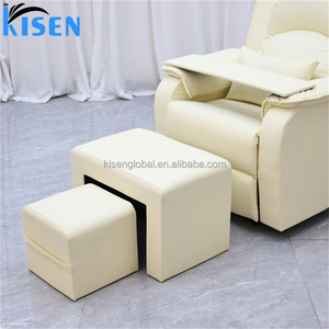 KISEN Multi-functional pink Nail <b>Salon</b> Spa Manual Lazy Sofa Bed With Extendable Feature <b>Stool</b> Sofa for Spa Shop - Product Image 6