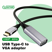 Adaptador WISTAR USB C a VGA, Convertidor USB Tipo-C Macho a VGA Hembra para Computadora Portátil y Más