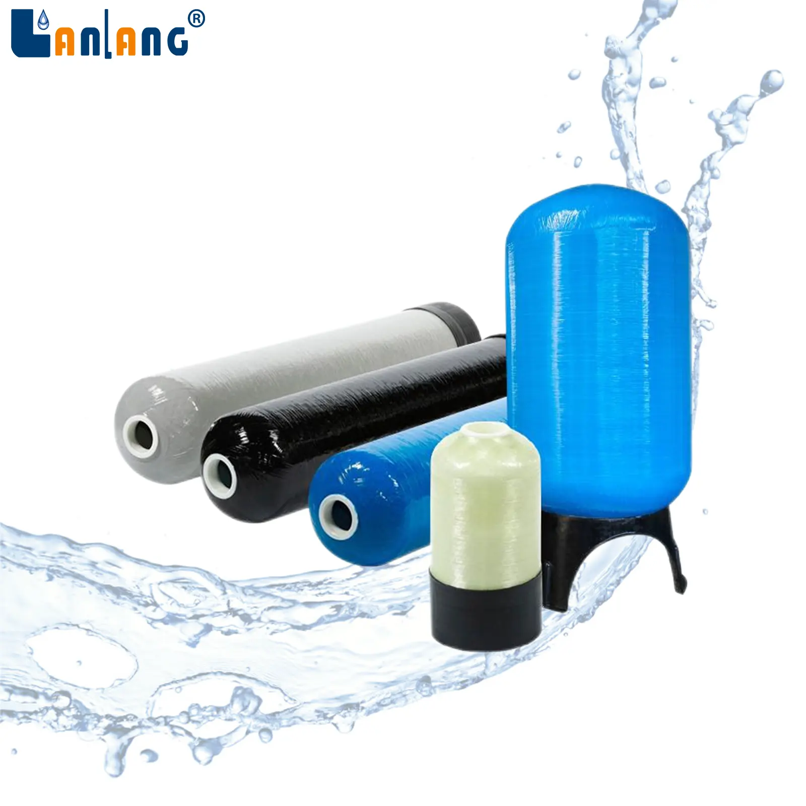 Оборудование для очистки воды, армированный стекловолокном, пластиковый цилиндрический фильтр, смягчитель воды frp