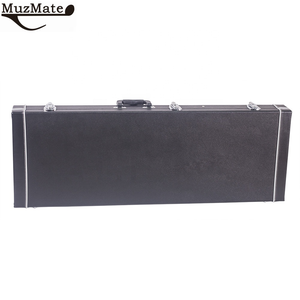 Étui de <span class=keywords><strong>guitare</strong></span> vintage rectangulaire de grande taille en coque rigide noire, super protection - Product Image 2