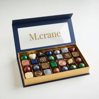 Boîte cadeau de luxe en carton rigide magnétique recyclable avec plateau, transparente, pour chocolats, avec logo personnalisé, pour Dubaï