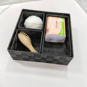 Cesta de Almacenamiento Tejida Rectangular, Organizador Multifuncional de Cosméticos, Cesta de Clasificación de Escritorio de Tela No Tejida con Compartimentos - Product Image 2