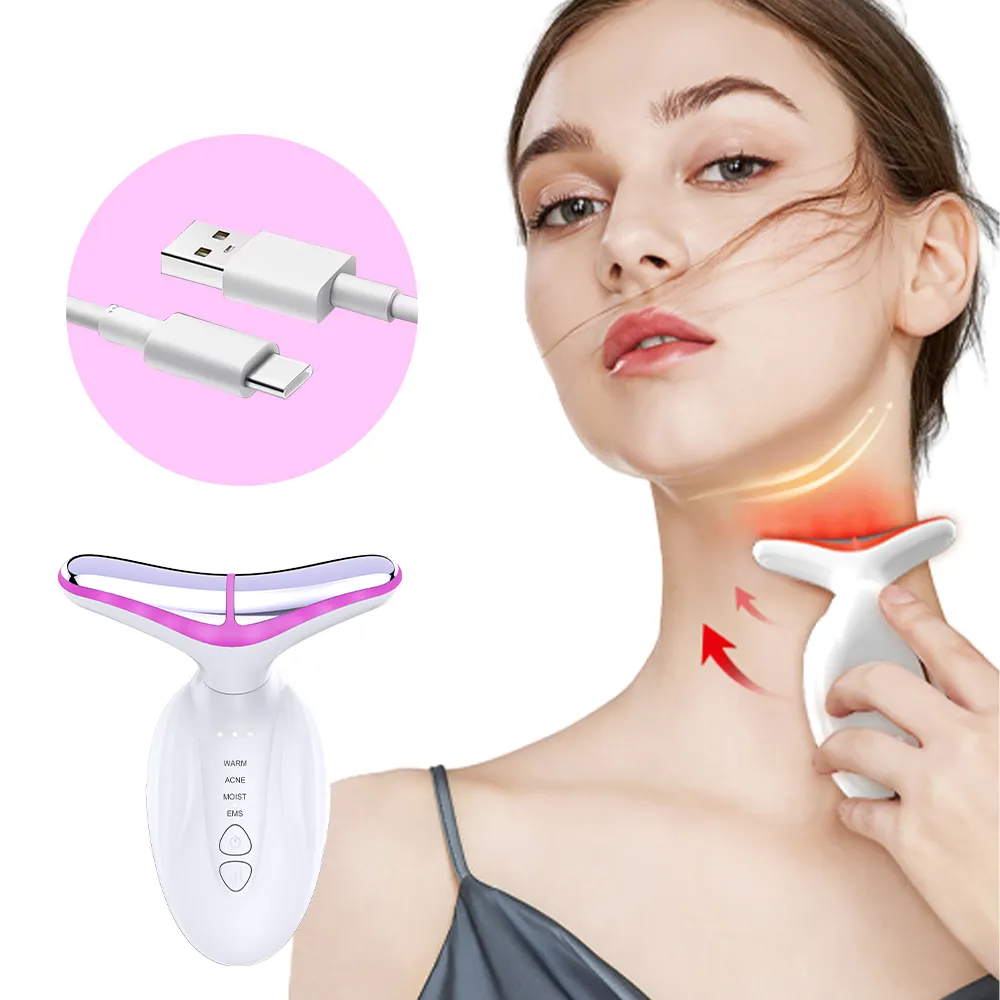 Công cụ trên khuôn mặt cổ gua SHA massage Board 3 màu sắc sưởi ấm dẫn trị liệu nâng Massager điện rung cổ gua SHA scraper