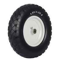 Pneu de brouette en mousse PU de 4.00 à 8 ", pneu solide sans plat de 16 pouces et roue pour chariot de chariot de jardin d'épandage de diffusion