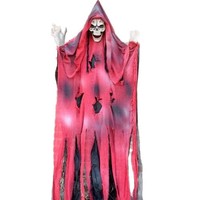Rideau de porte fantôme suspendu pour Halloween avec crânes, accessoires de décoration pour fête maison hantée, décor lumineux et sonore