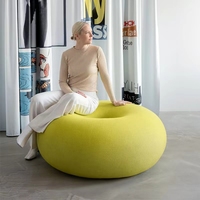 Personnalisé En Bois Massif Cadre Trois-Dimensions Wrap-Around Circulaire Conception Éponge Pouf Art En Forme de Canapé