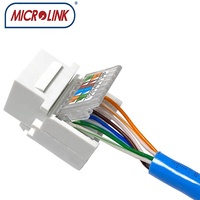 Conector Keystone Cat6 RJ45 UTP de 90 Grados, Sin Herramientas, Sin Blindaje, 8P8C, Puerto de Red, T568A/B, Codificado por Colores, 22-26 AWG