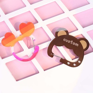 Custom Logo Acrylic Carabiner with UV Printing Custom Shape Anime Charm From Cartoon Plastic Crafts