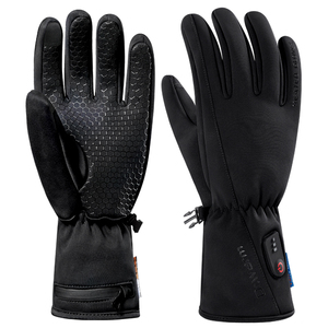 Gants chauffants d'hiver confortables avec manchette réglable conception serrée gants électriques à batterie rechargeable coupe-vent - Product Image 1
