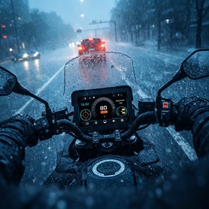 7-Zoll Motorrad-GPS-Navigationssystem mit Kabelloser CarPlay- und Android Auto-Unterstützung, IP67 Wasserdicht, TPMS, BT-Fernbedienung, Schnellverschluss und Diebstahlsicherung - Product Image 1