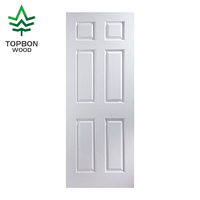 Portes d'entrée intérieures multi-panneaux pleine taille en HDF avec apprêt blanc, design moderne, coupe-vent, pour la distribution européenne TOPBON