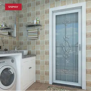 High quality aluminum swing glass door for bathroom door design