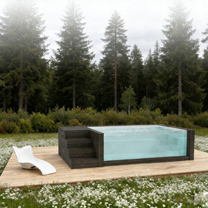 Piscine hors sol profonde avec panneaux d'accentuation en bois et système complet de circulation de l'eau - Product Image 2