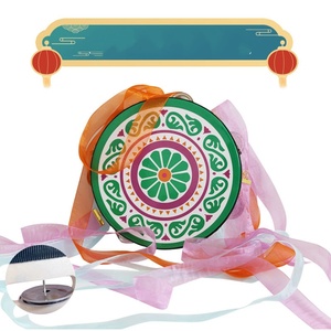 Tambourin à main en forme de cloche Dunhuang à rangée unique avec ruban en soie pour la danse Hanfu et les spectacles - Product Image 4