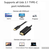 Cable Convertidor USB 3.1 Tipo C a 4K Ultra HD de Alta Velocidad de 2M, con Cubierta de PVC y Blindaje Trenzado, para Cámara, TV y Computadora