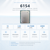 CPU Server 6154 18 Core 3.0GHz LGA3647 24.75MB SR3J5 200W Virtualisasi Cloud Web Edge Komputasi Big Data