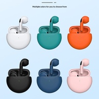 Écouteurs sans fil exclusifs transfrontaliers Pro6, design intra-auriculaire TWS, sportifs, en ABS, avec contrôle du volume