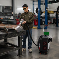 Machine de nettoyage au laser pulsé 300W, portable, manuelle, pour éliminer la rouille, la peinture, les graffitis, les surfaces en métal, en bois, en oxyde, nettoyeur de surface au laser à fibre
