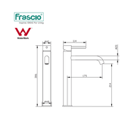 Frascio Fabricant Robinets de lavabo brossés de luxe Mélangeur d'eau chaude et froide en acier inoxydable 304 Robinets de lavabo de salle de bain
