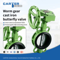 Válvula de mariposa de hierro dúctil con engranaje sin fin, tipo wafer con brida, neumática y eléctrica, asiento de NBR, para HVAC, resistente a ácidos y altas temperaturas, OEM ODM