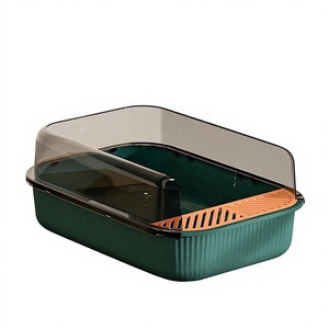 Bandeja de arena rectangular grande de plástico para gatos, fácil de limpiar, para baño y limpieza, venta al por mayor - Product Image 5