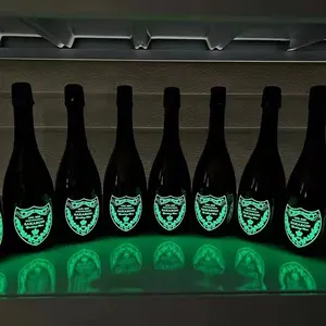 Benutzer definierte leichte Qualität wasserdichten Champagner Wein el leuchtende Flasche Etikett